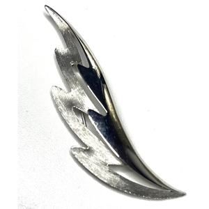 Vintage Brooch Crown Trifari Leaf Feather Vtg Silver Tone Costume Jewelry AU04